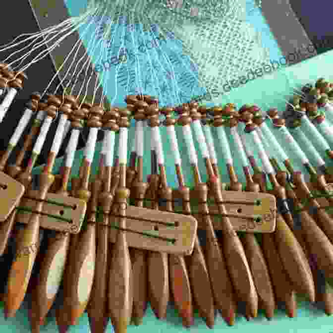 A Close Up Image Of Bobbin Lace Being Made, Showing The Intricate Threads And Patterns. GUIDE TO BOBBIN LACE MAKING: Comprehensive Guide To Traditional Ways Of Knitting And How To Get Started On Bobbin Lace