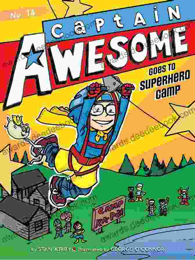 Captain Awesome, A Superhero Mascot, Stands Proudly At A Spelling Bee, Surrounded By Cheering Students And A Banner That Reads 'Ultimate Spelling Bee.' Captain Awesome And The Ultimate Spelling Bee